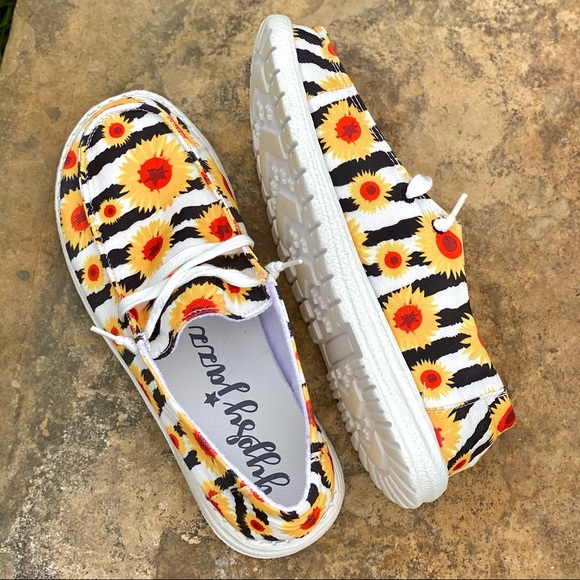 Stripes/Zebra & Sunflowers Gypsy Jazz Loafers - Picture 6 of 10